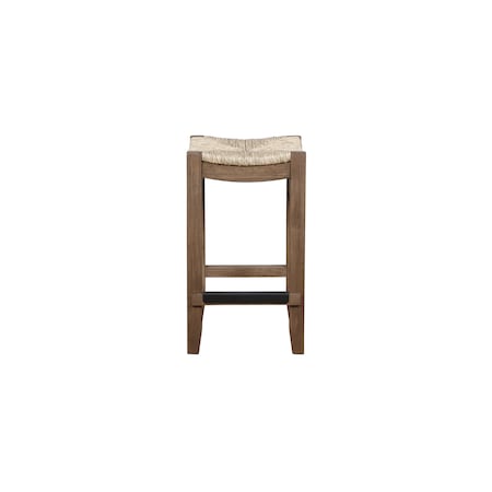 Alaterre Furniture Newport 26"H Wood Counter Height Stool with Rush Seat ANNP2171